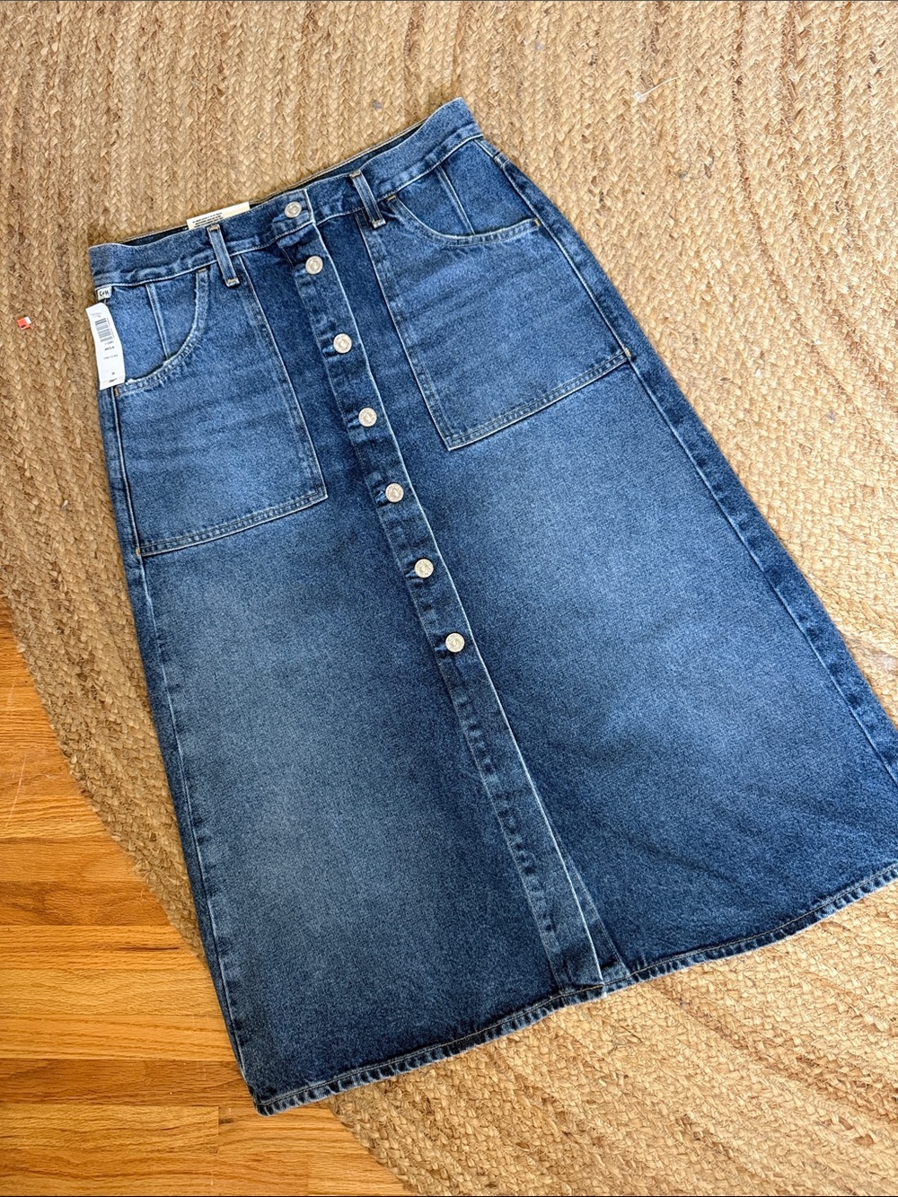 Citizens Of Humanity Button-Front Denim Midi Skirt - Blue
